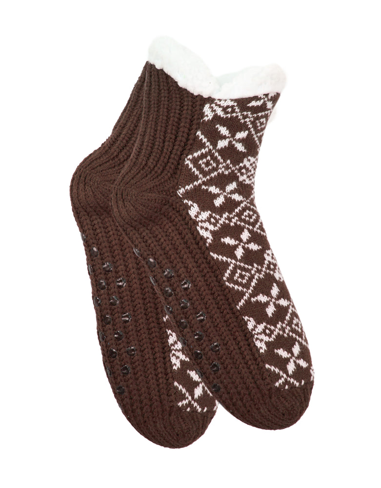 Men's Fireside Slipper Socks - Brown