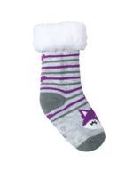 Kids Purple Fox Slipper Socks