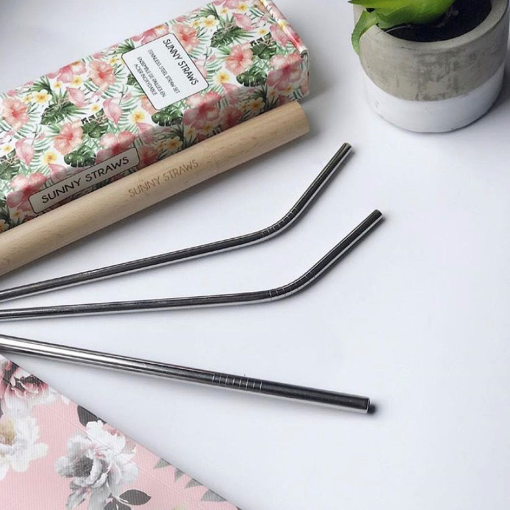 Sunny Straws Luxe Ecofriendly Stainless Steel Straw Set