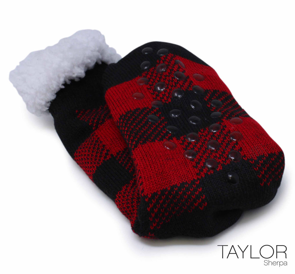 The Taylor Extra Plush Slipper Sock Buffalo Plaid
